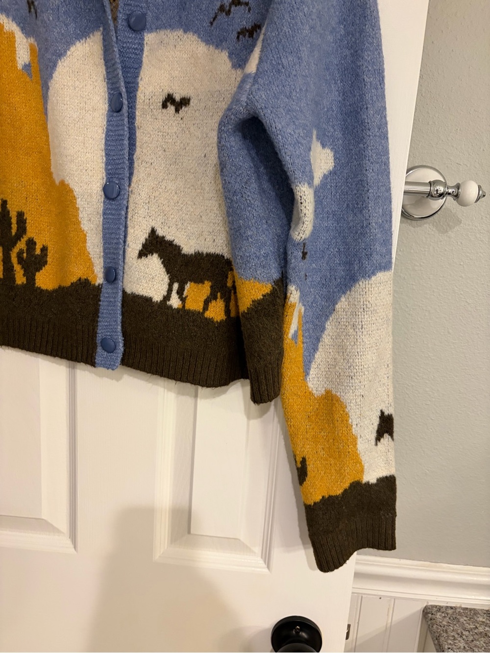 Taelynn Western Horse Cardigan Sweater Large - Picture 7 of 13